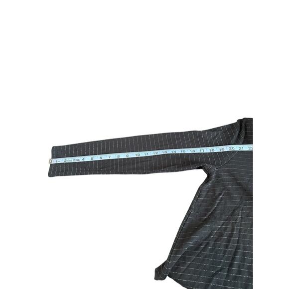 J. Jill Wearever Collection Shirt Cowl Neck Long Sleeve Black Striped Small - Picture 10 of 11
